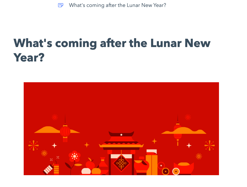 What's coming after the Lunar New Year?