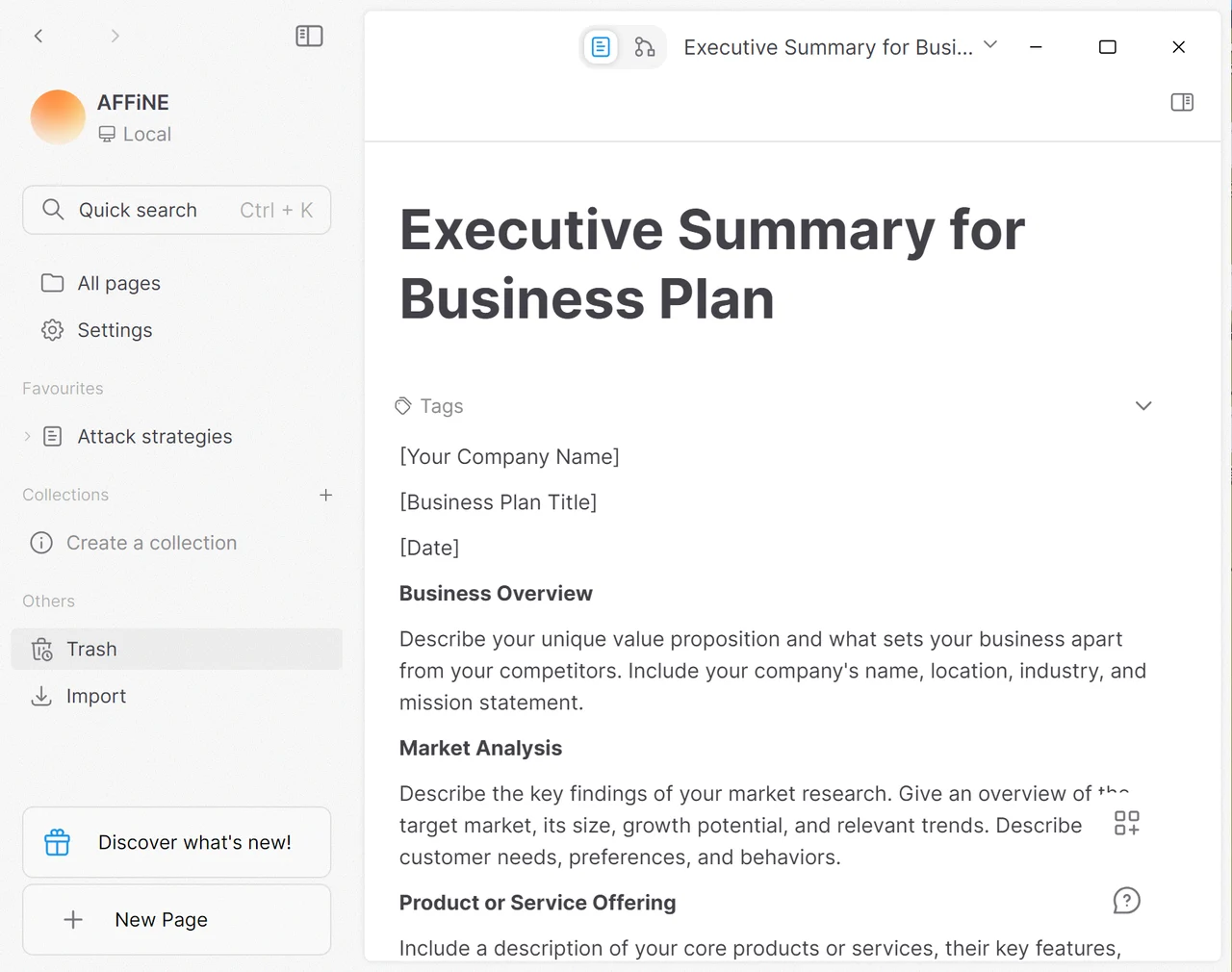 executive summary template