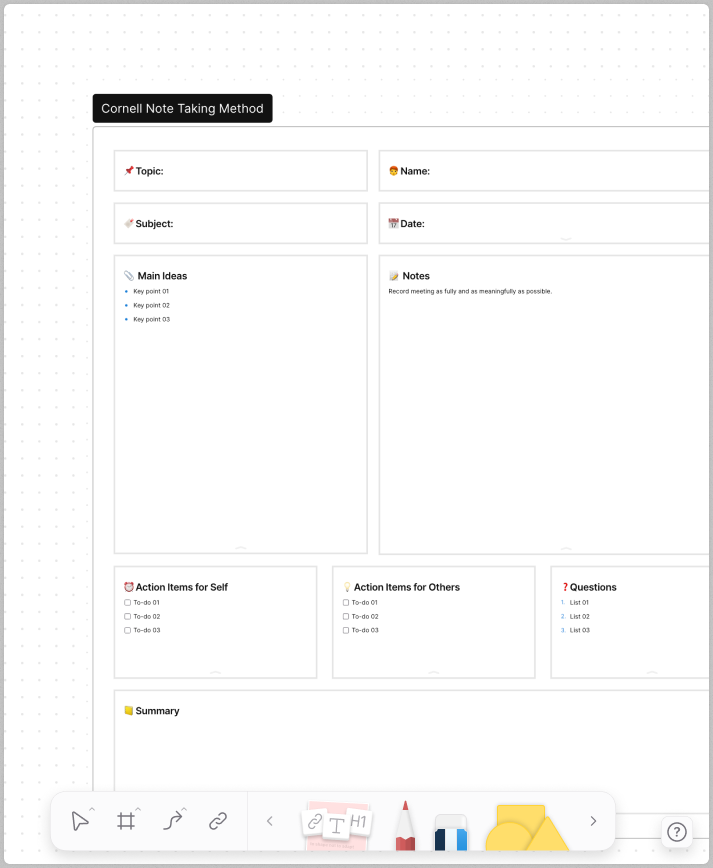 Cornell Note Template by AFFiNE