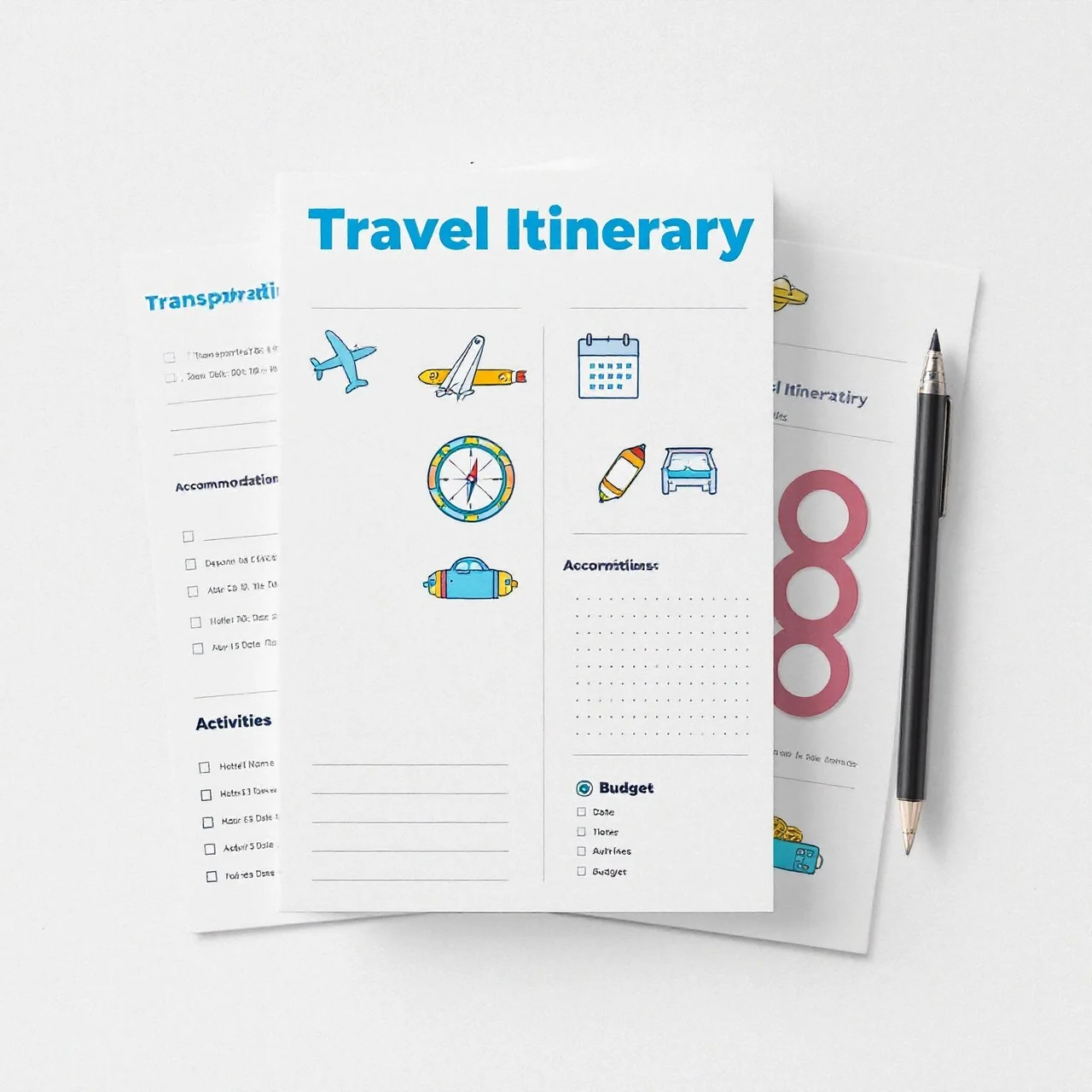 travel itinerary planner template