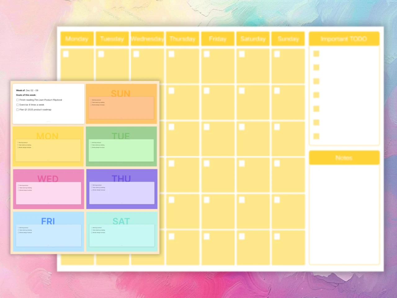 Monthly Weekly Planner