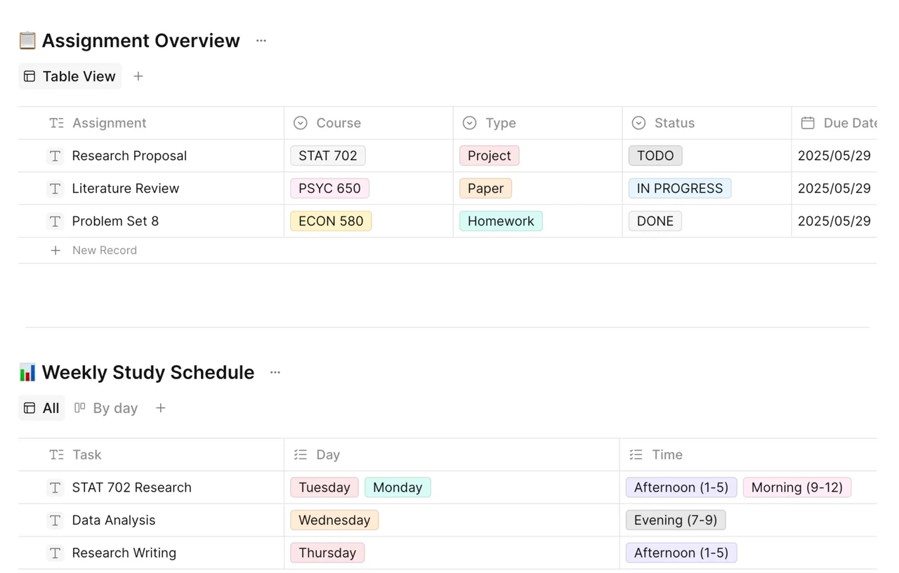 Advanced Study Assignment Tracker template cover image