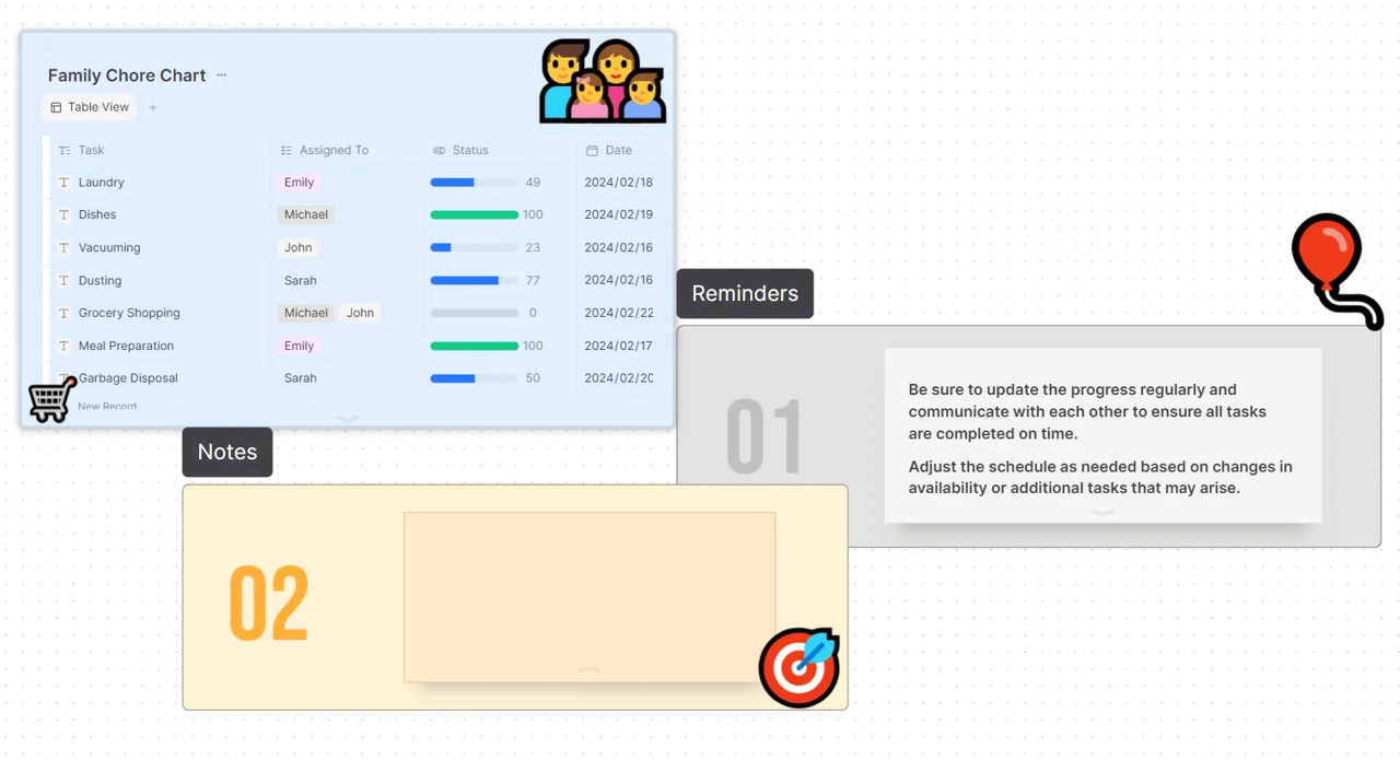 Chore Chart Template for Family