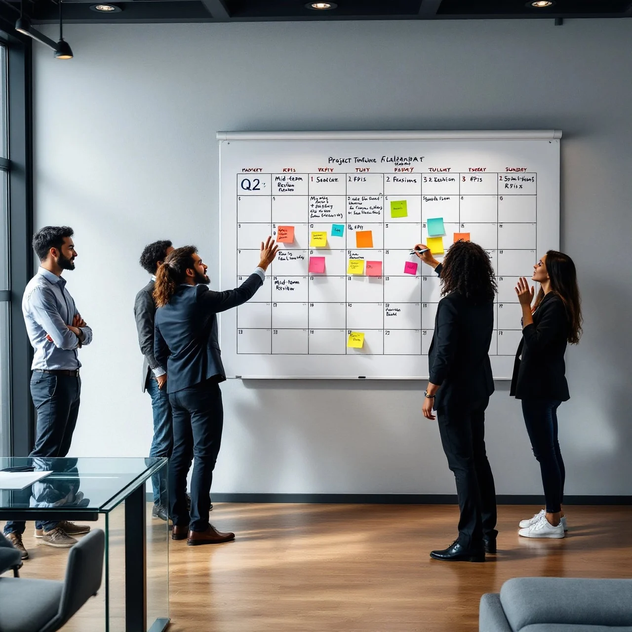 Whiteboard Calendars in a Workplace