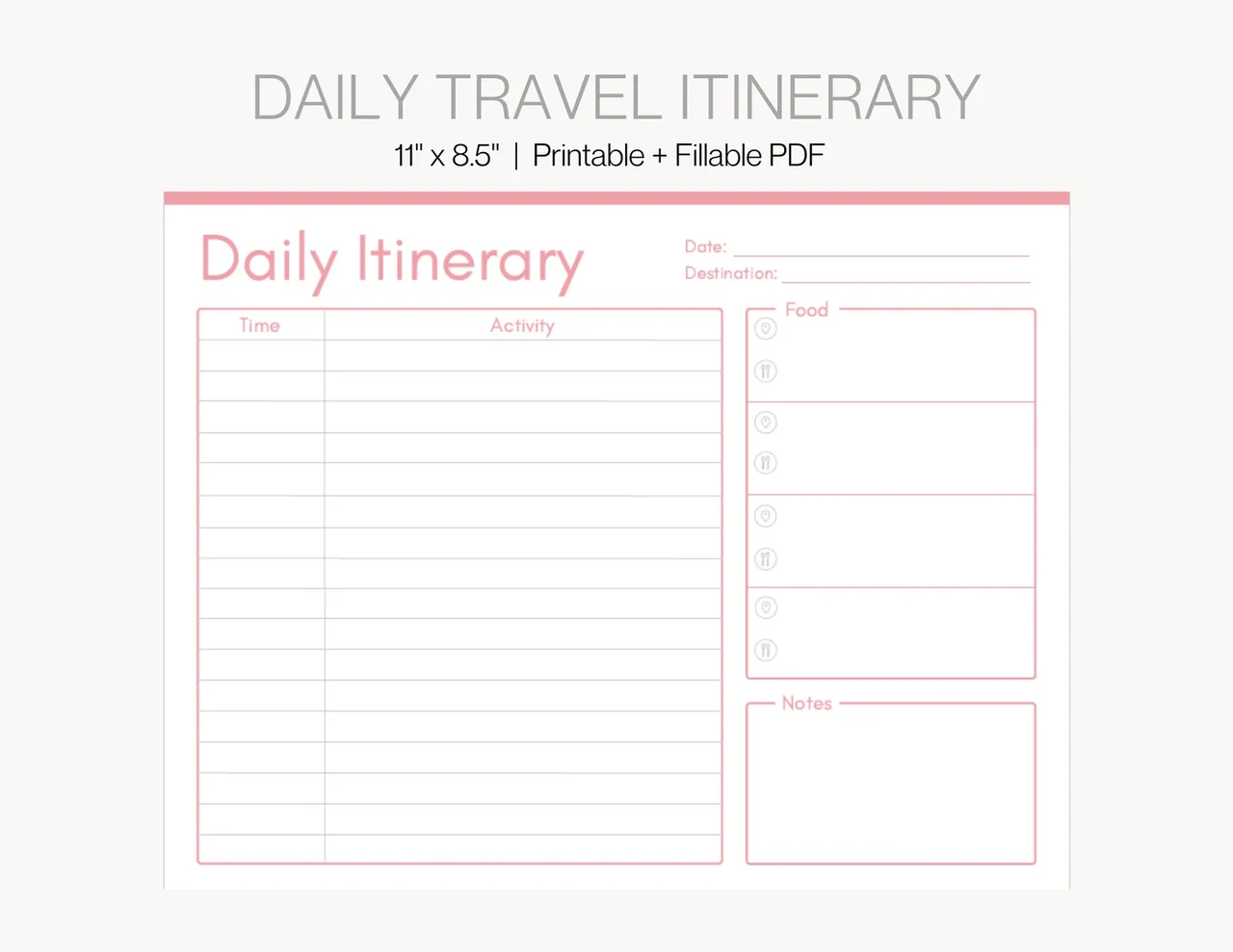 Trip Itinerary Template