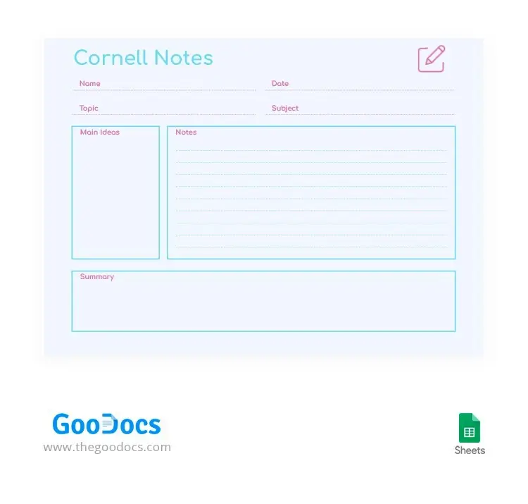 cornell notes template google docs