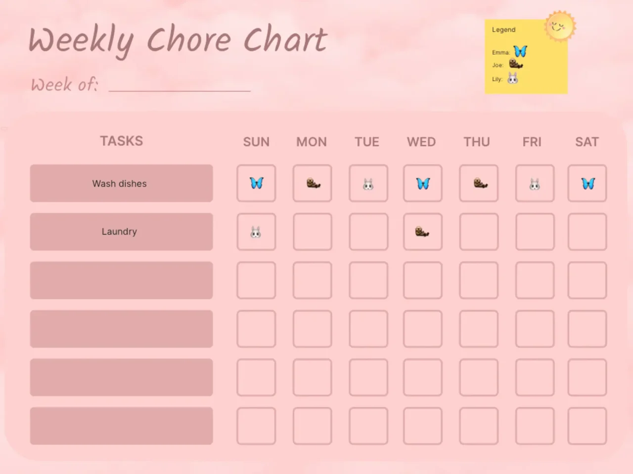 AFFiNE Weekly Chore Chart