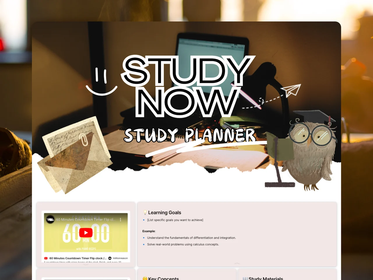 StudyPlan Template