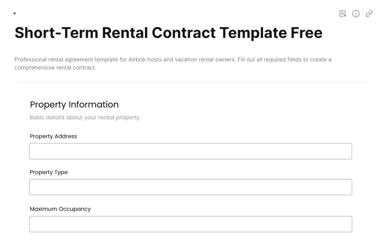 Free Short-Term Rental Contract Template