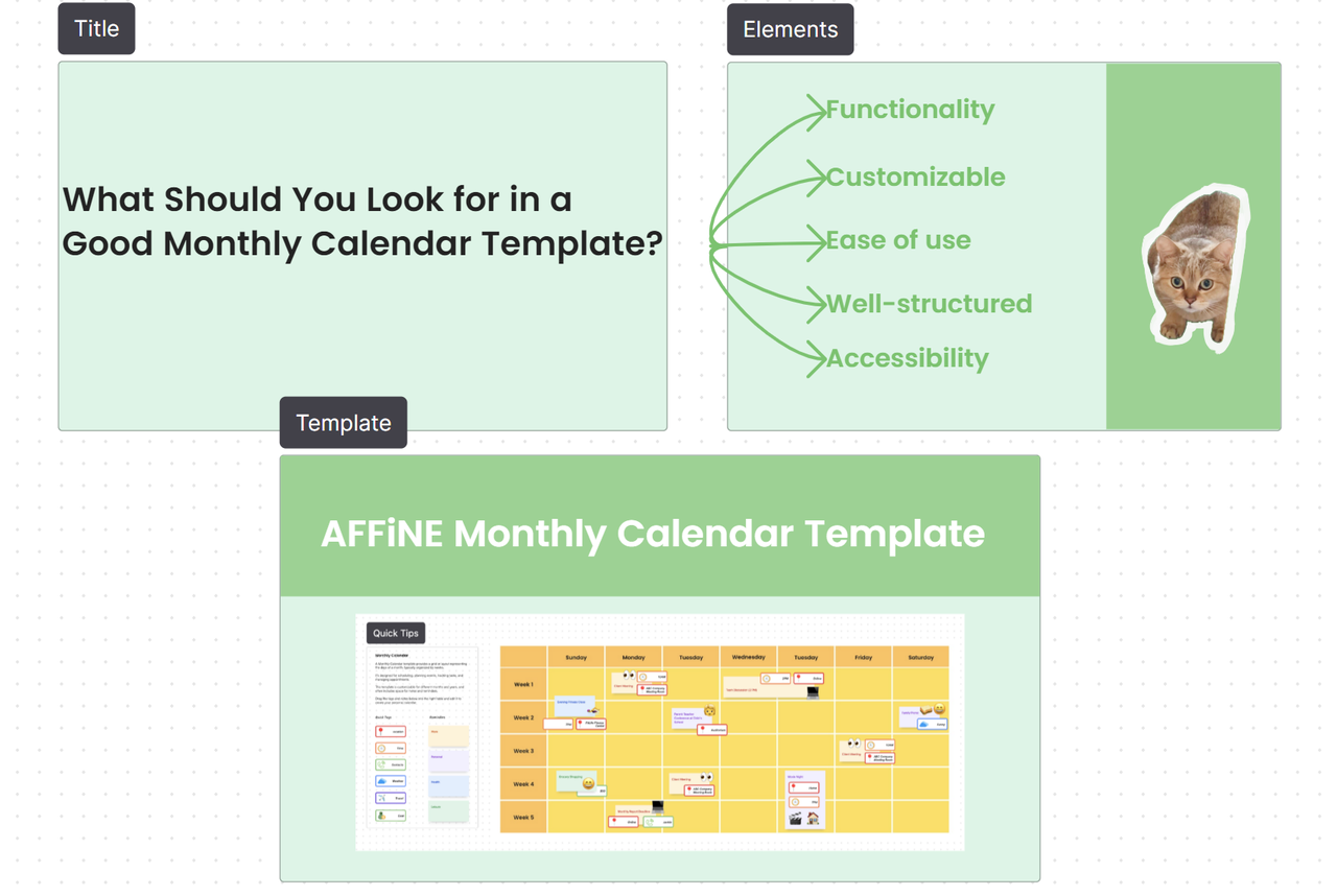 monthly calendar template