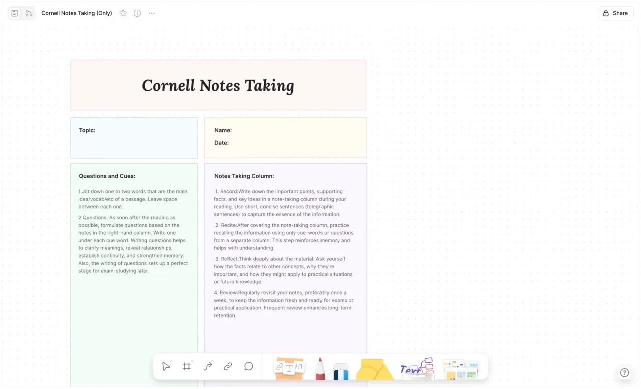 Cornell Method Template