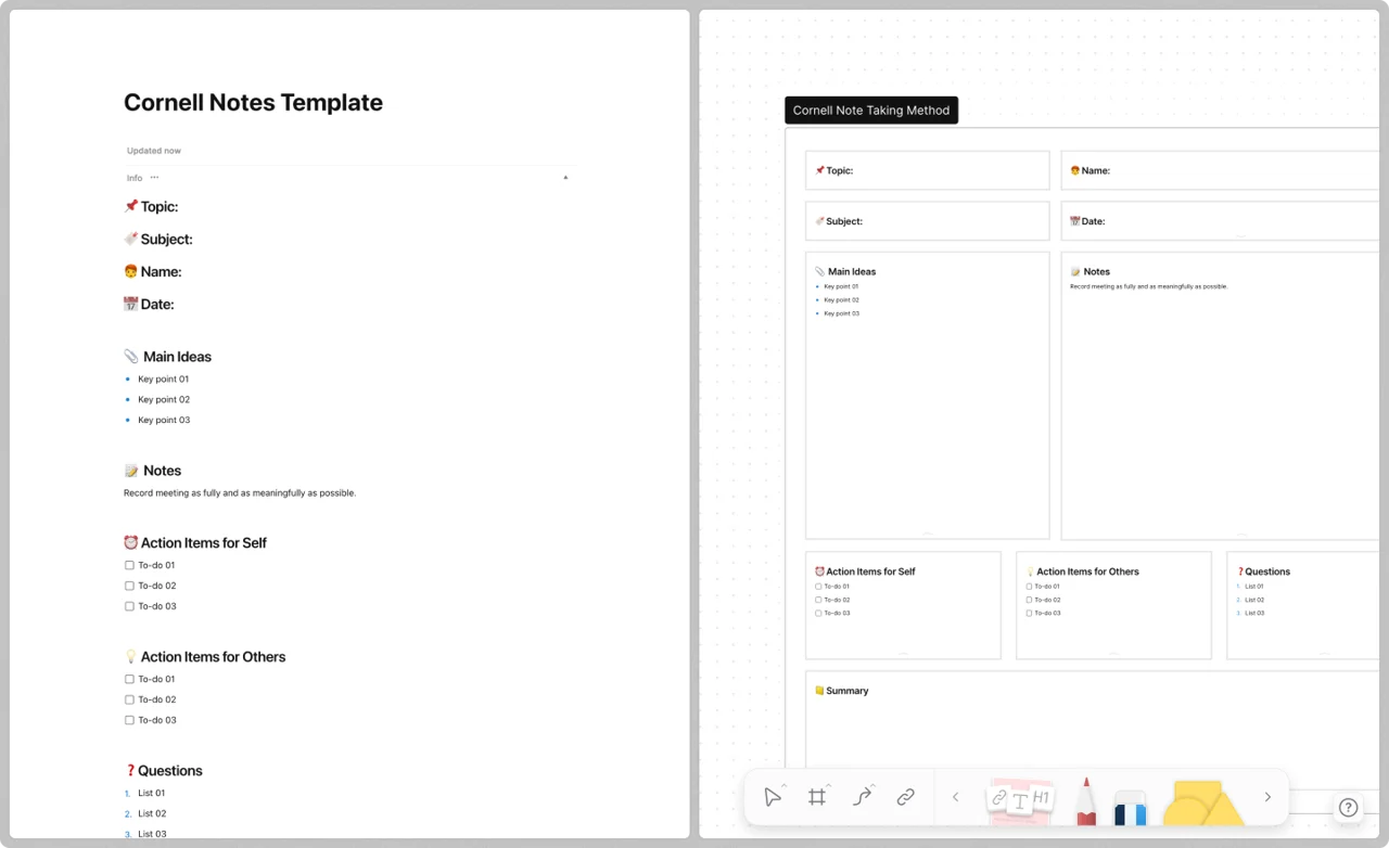 Cavas Cornell Note Template