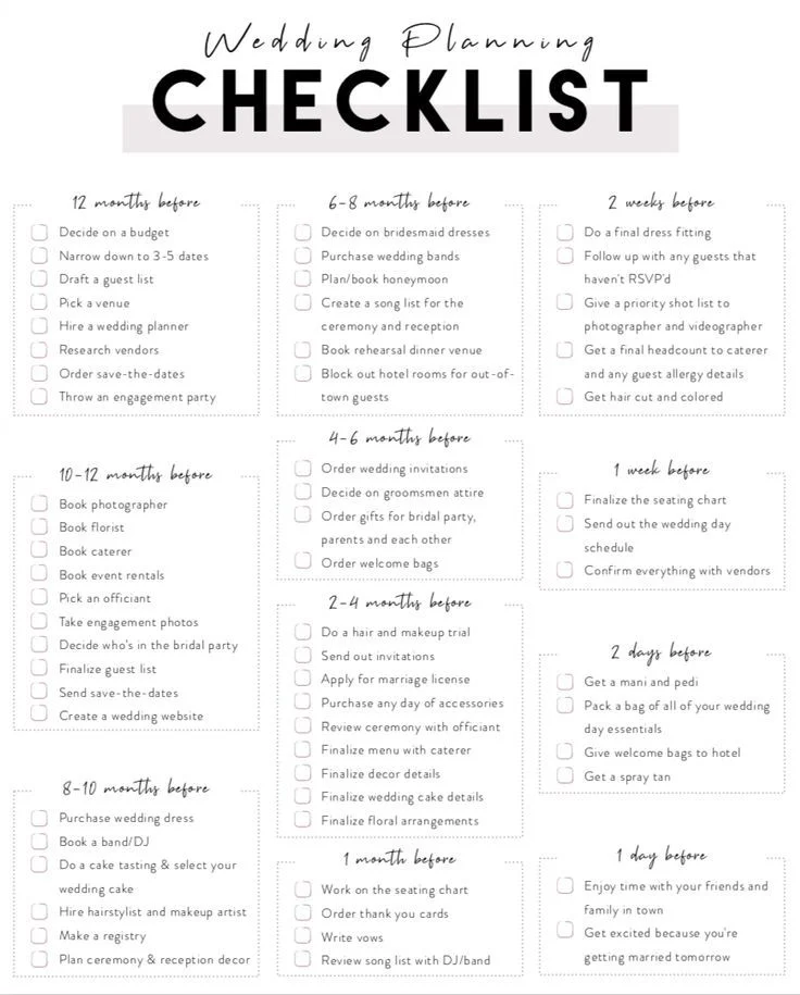 Wedding Planner Checklist