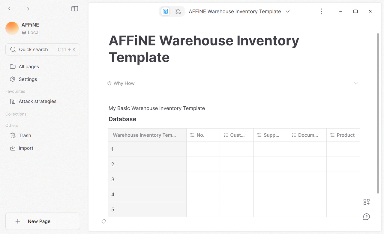 inventory spreadsheets