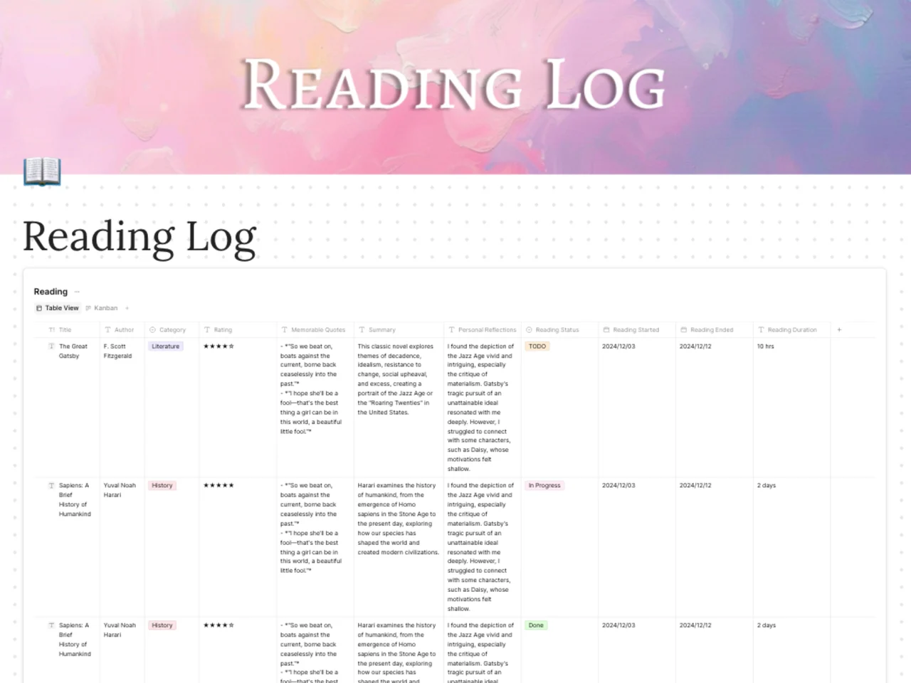 AFFiNE Reading Log