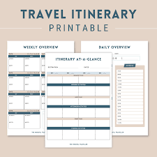 Trip itinerary