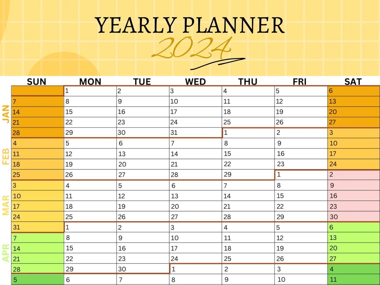 Yearly Planner 2024