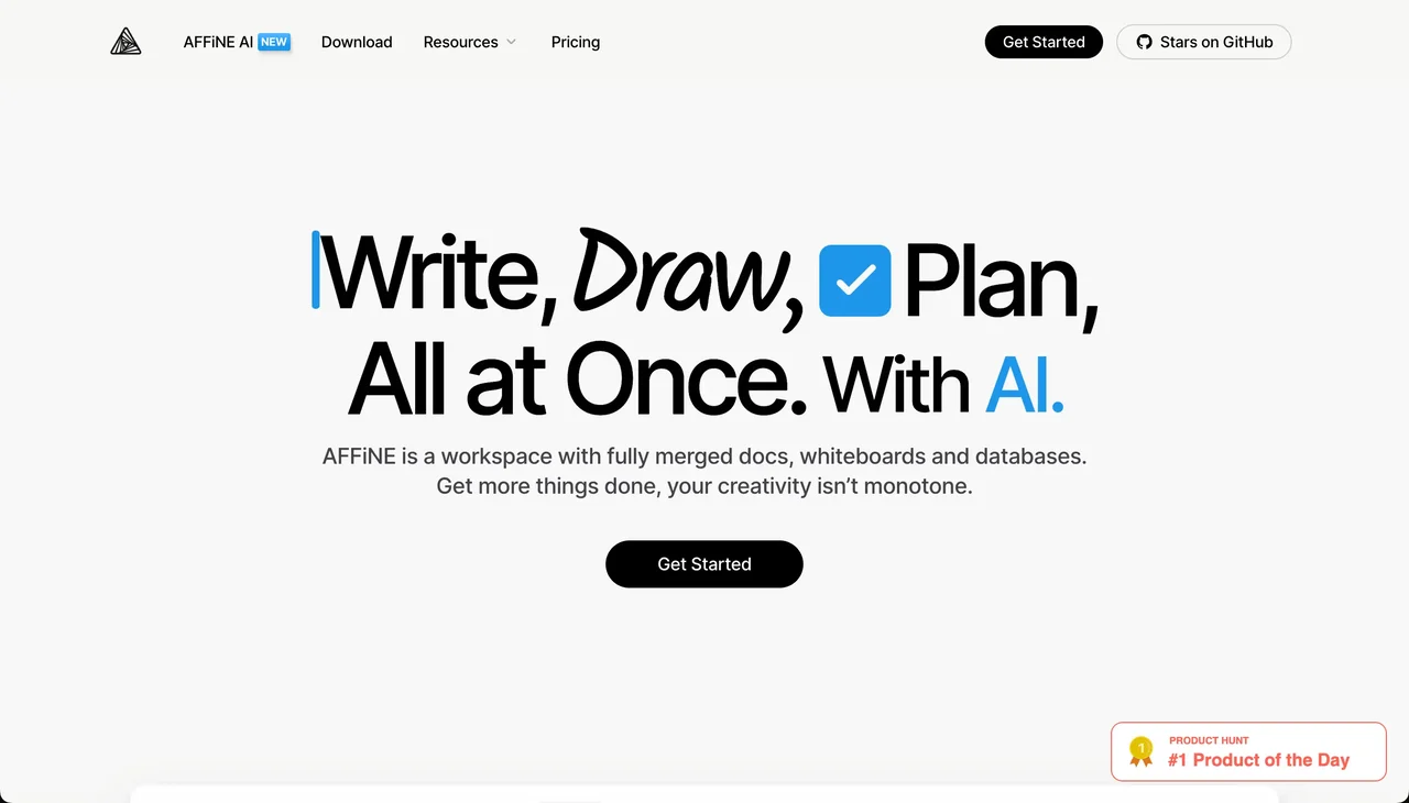 AFFiNE AI: Note Taking AI from rough notes to mind map | AFFiNE